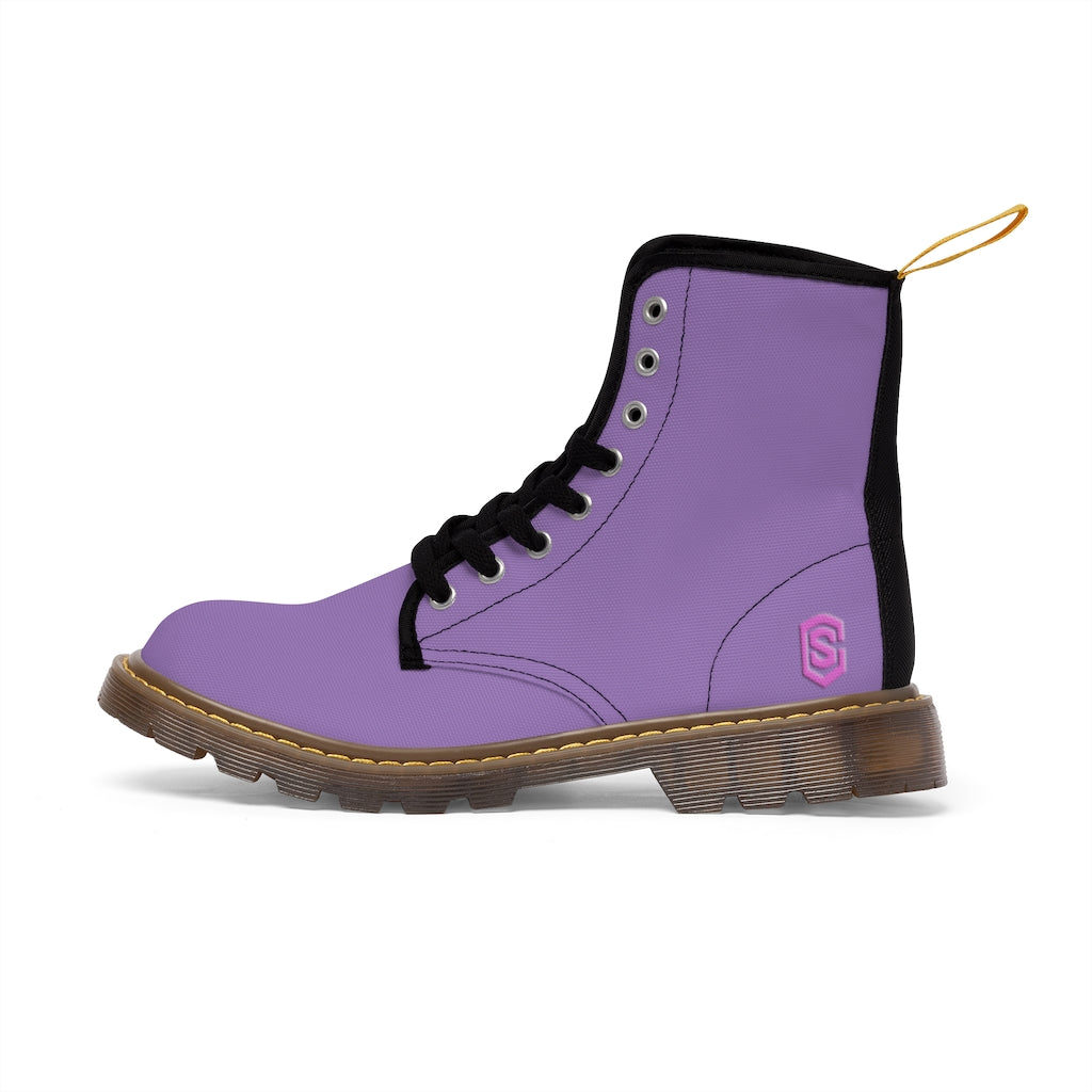 Purple Men's Canvas Boots Pink Logo