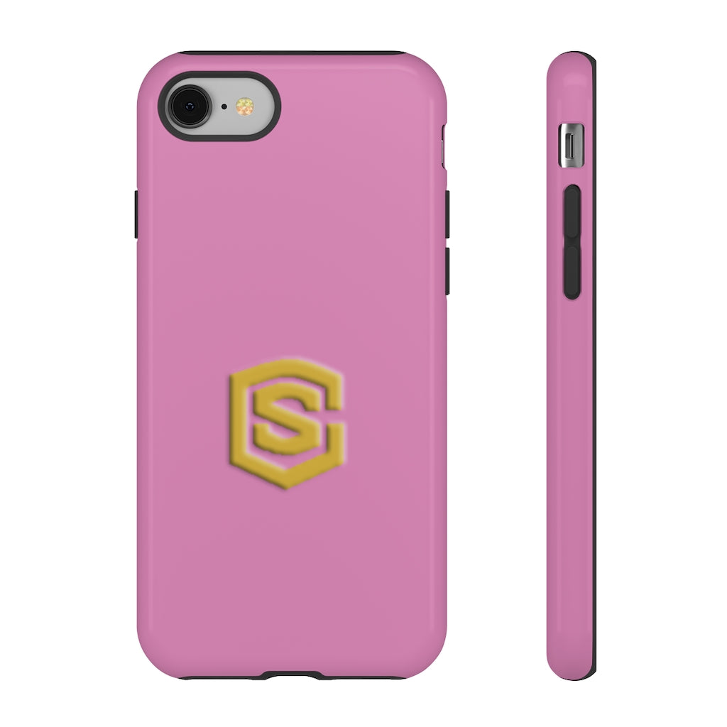 Pink Tough Cases Gold Logo
