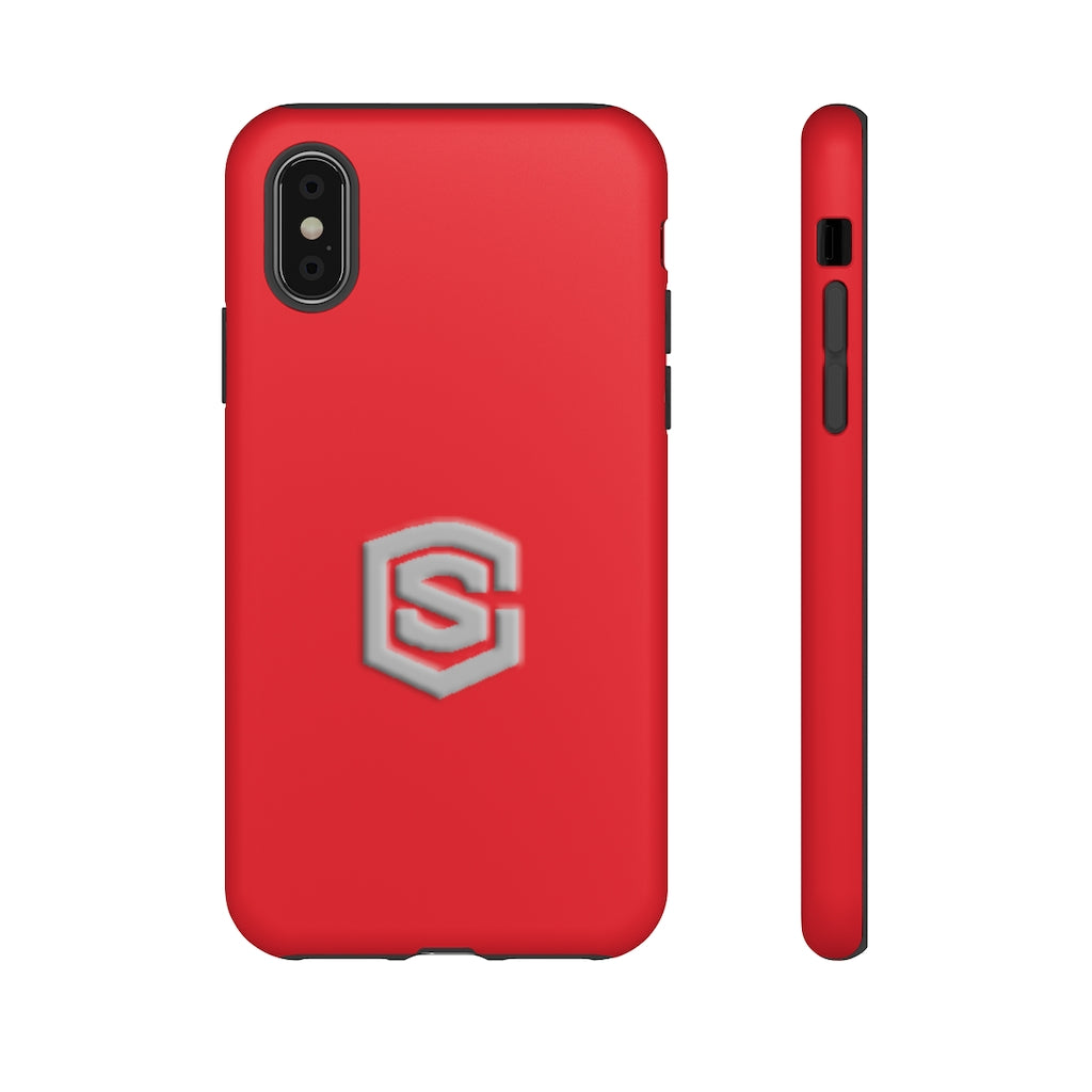 Red Tough Cases Silver Logo