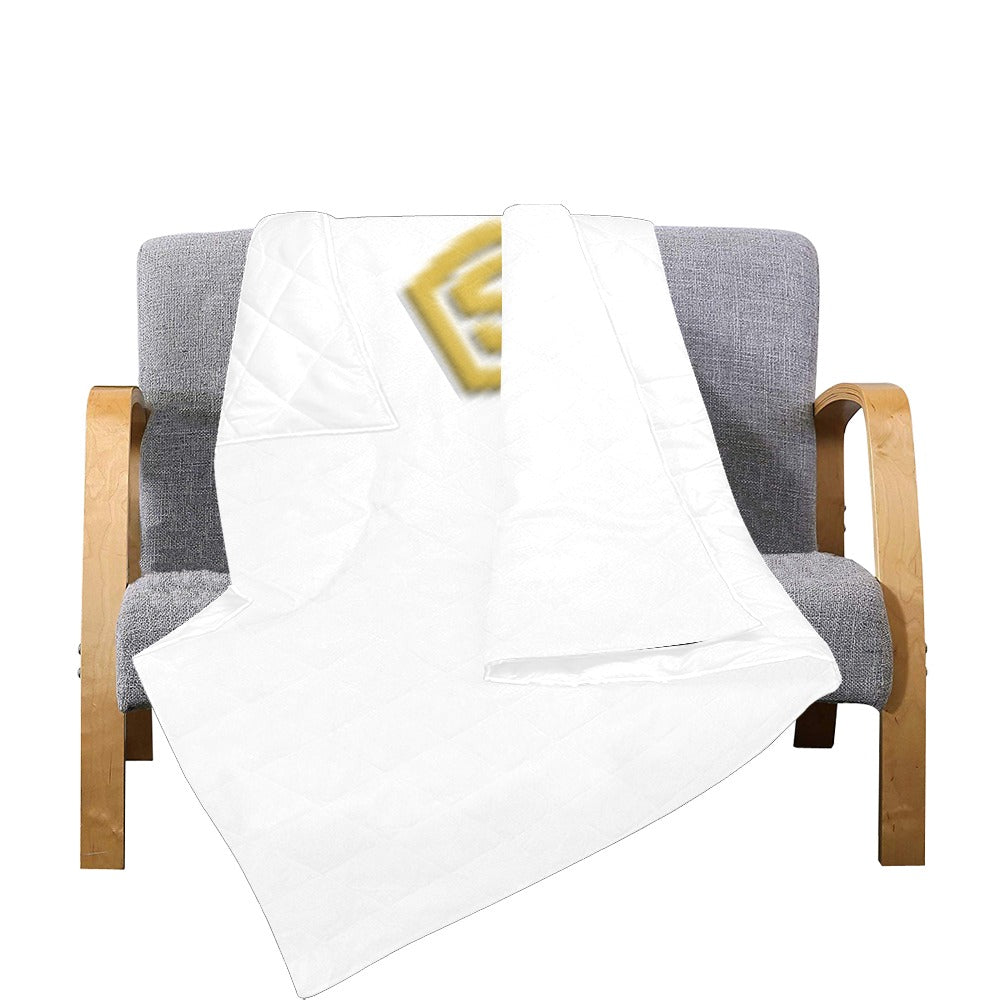 WHITE CUSTOM QUILT GOLD LOGO Custom Quilt  70" x 80"