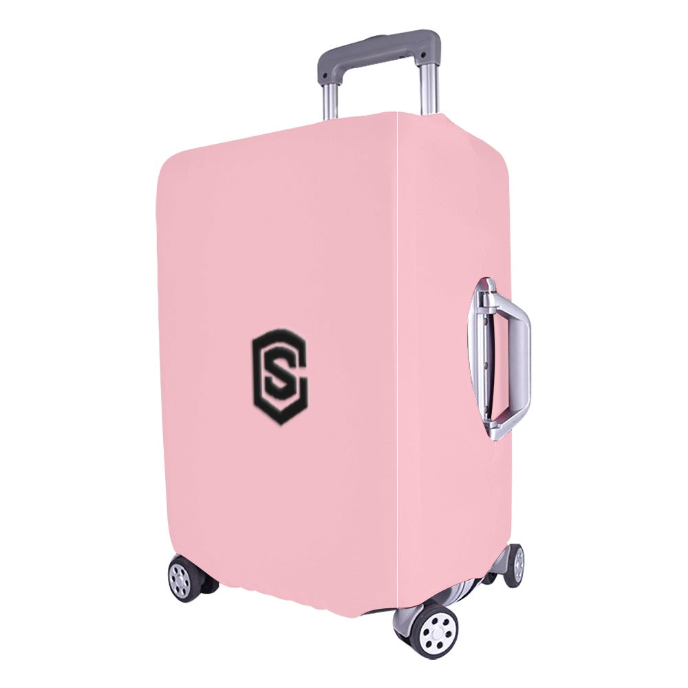 PINK LUGGAGE COVER WITH  BLACK LOGO Luggage Cover (Large Size) (26"-28")