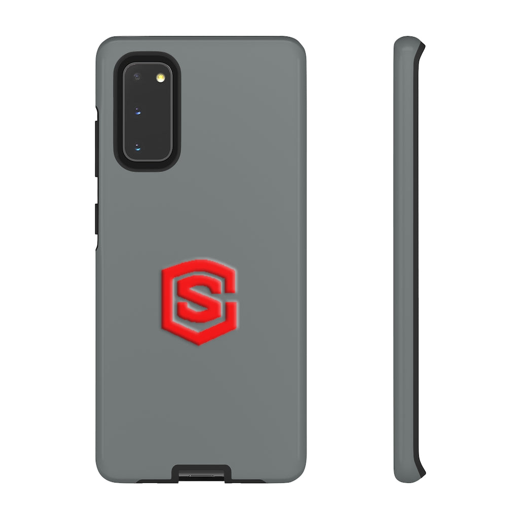 Grey Tough Cases Red Logo