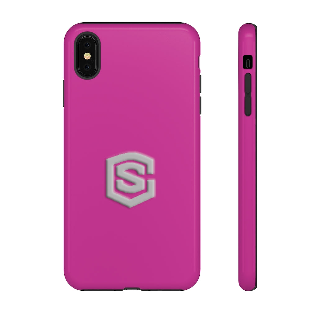 Pink Tough Cases Silver Logo