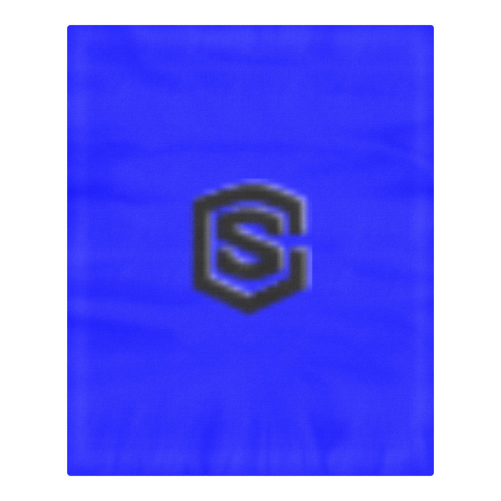 Blue 3-Piece Bedding Set (1 Duvet Cover 86"x70"; 2 Pillowcases 20"x30")(One Side) wtih Black Logo 3-Piece Bedding Set (1 Duvet Cover 86"x70"; 2 Pillowcases 20"x30")(One Side)