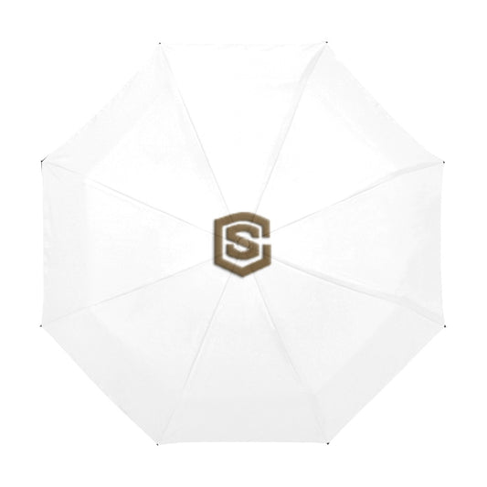 White Anti-UV Automatic Umbrella With Brown Logo Anti-UV Automatic Umbrella(Outside Printing)(Model U09)