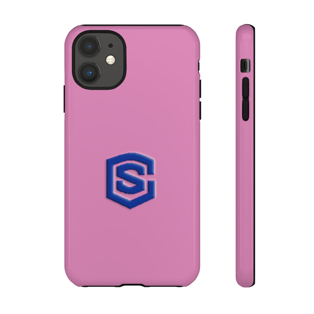 Pink Tough Cases Blue Logo