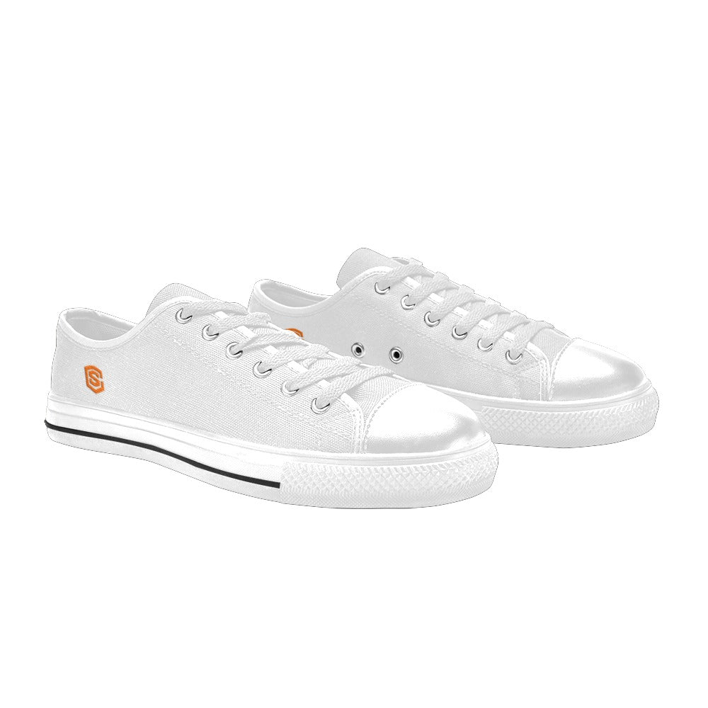 Orange Logo Men's Classic Canvas Shoes (Model 018)