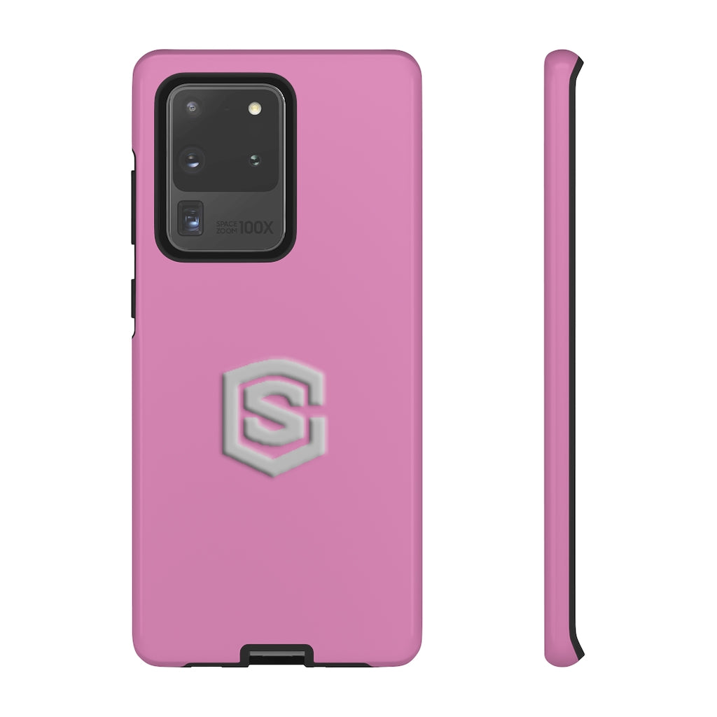 Pink Tough Cases Silver Logo