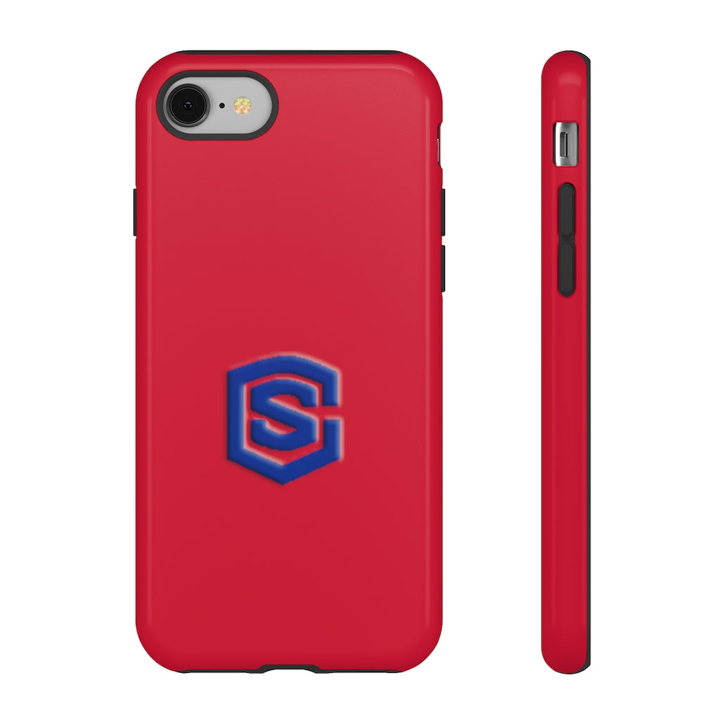 Red Tough Cases Blue Logo