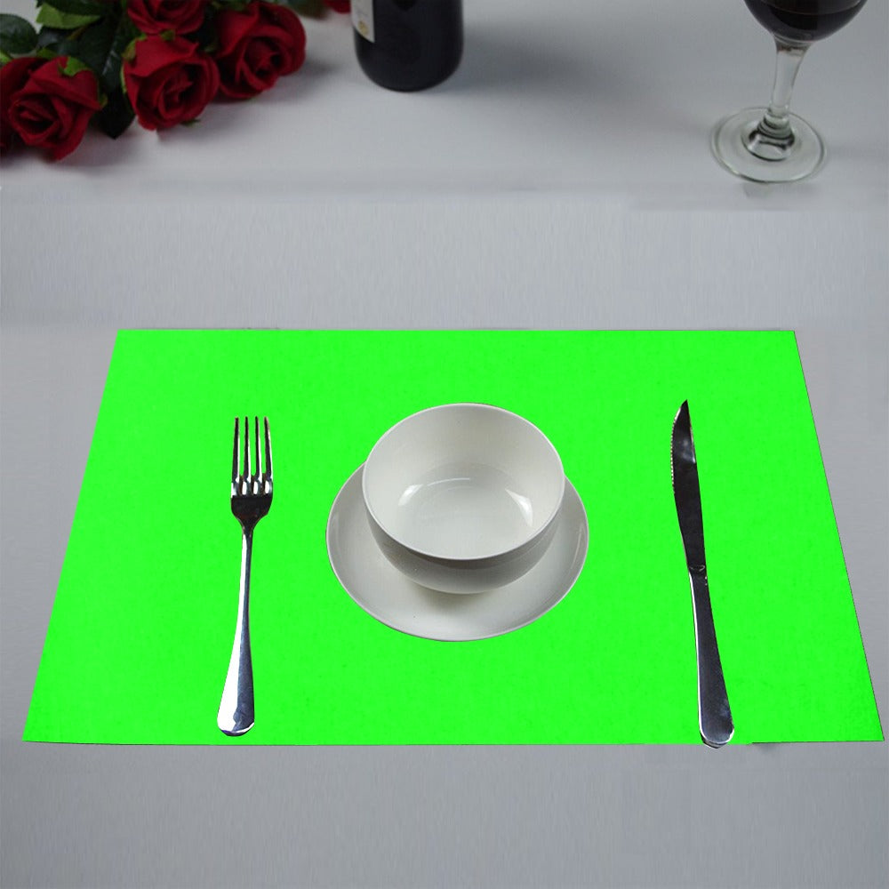 Green Placemats 12" x 18" With Brown Logo Placemats 12" x 18" (Set of 2)