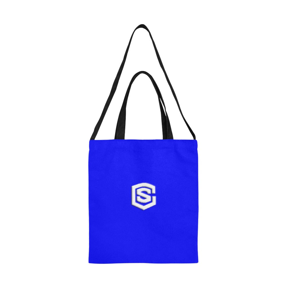 Blue All Over Print Canvas Tote Bag With White Logo All Over Print Canvas Tote Bag(Model1698)(Medium)
