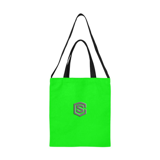 Green All Over Print Canvas Tote Bag With Grey Logo All Over Print Canvas Tote Bag(Model1698)(Medium)