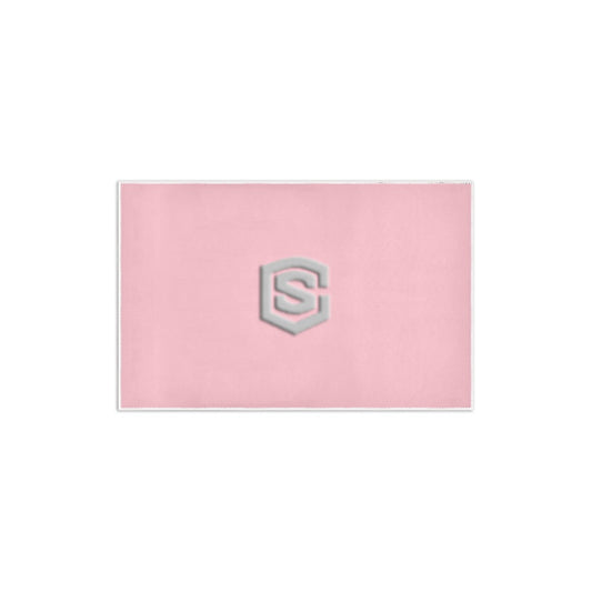 Pink Area Rug 2.6' x 1.7' with Silver Logo Area Rug 2.6' x 1.7'