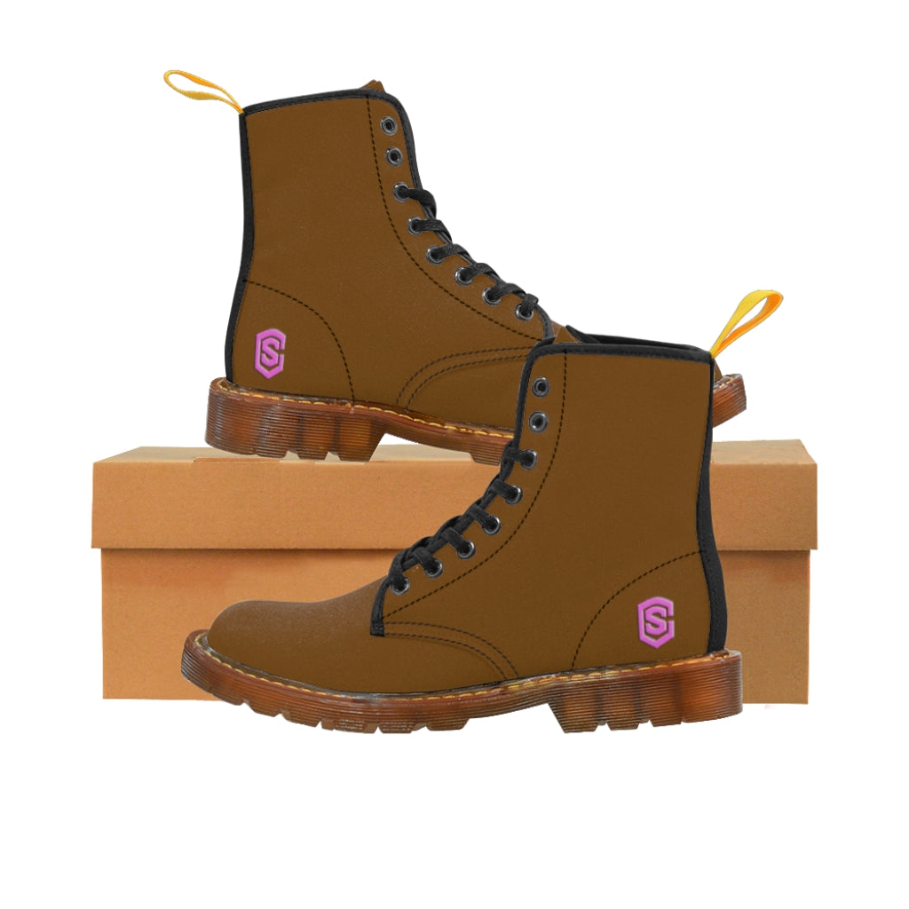 Brown Men's Canvas Boots Violet Logo