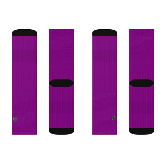 Purple Sublimation Socks with Green Logo