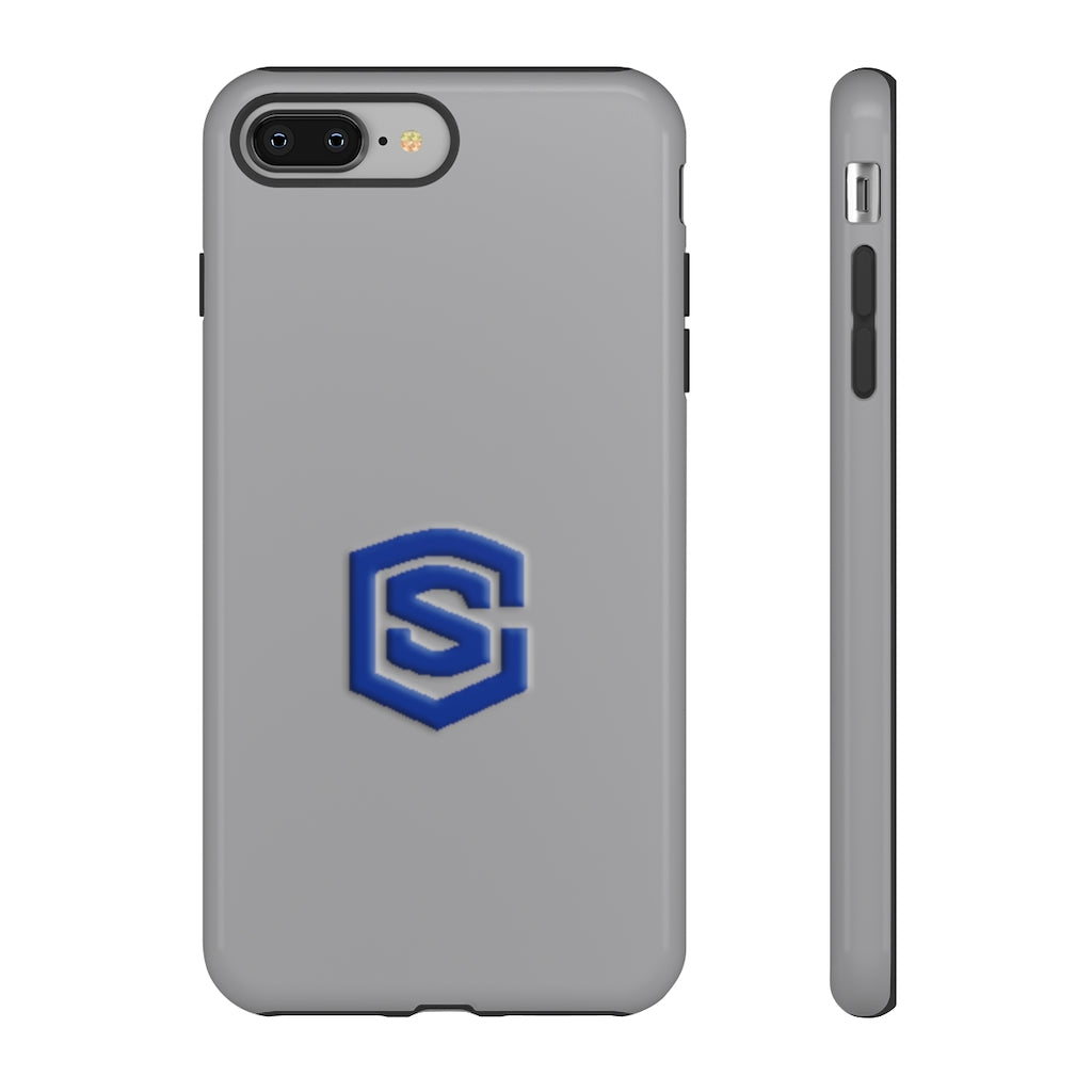 Grey Tough Cases Blue Logo