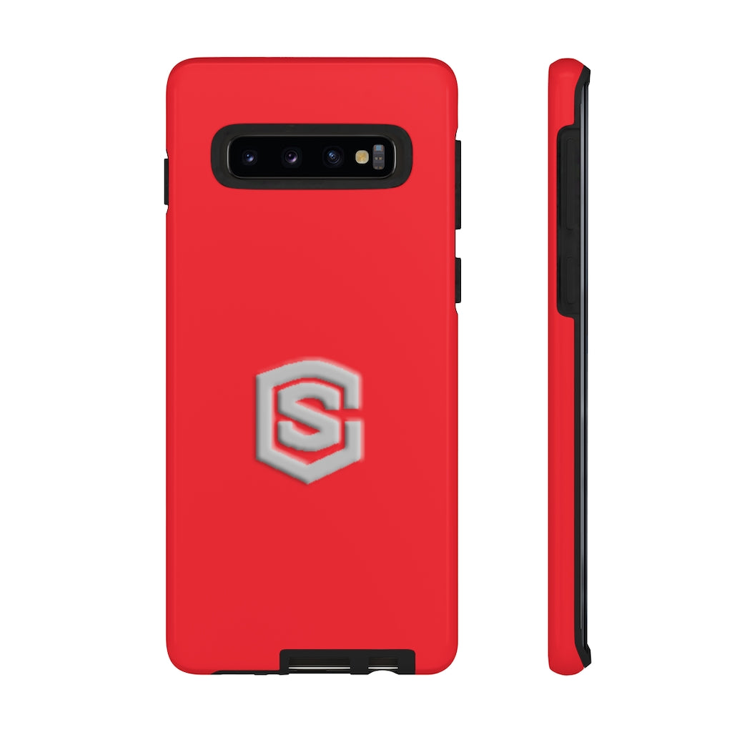 Red Tough Cases Silver Logo