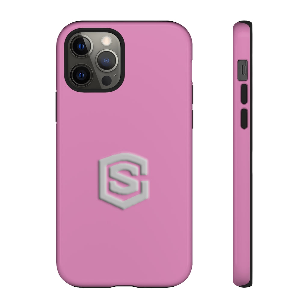 Pink Tough Cases Silver Logo