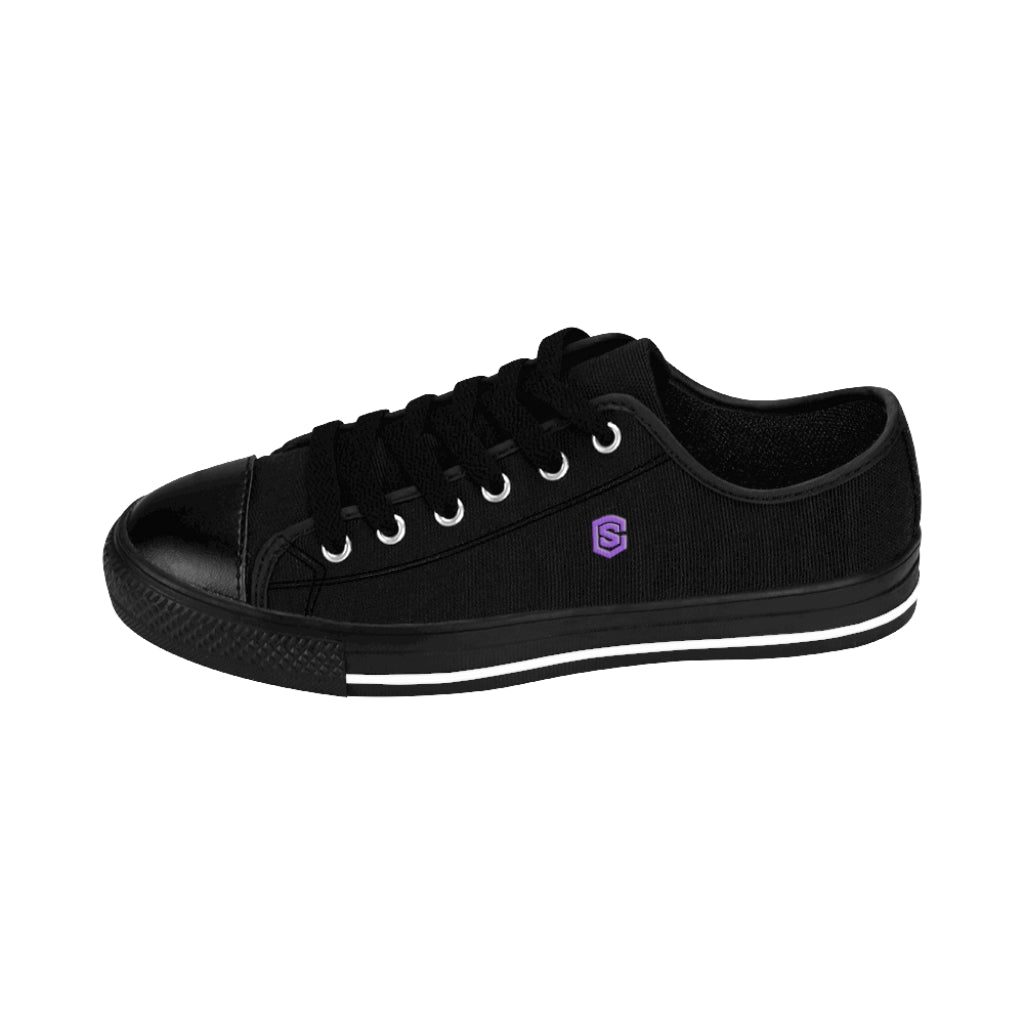 Black Men's Sneakers - purple logo