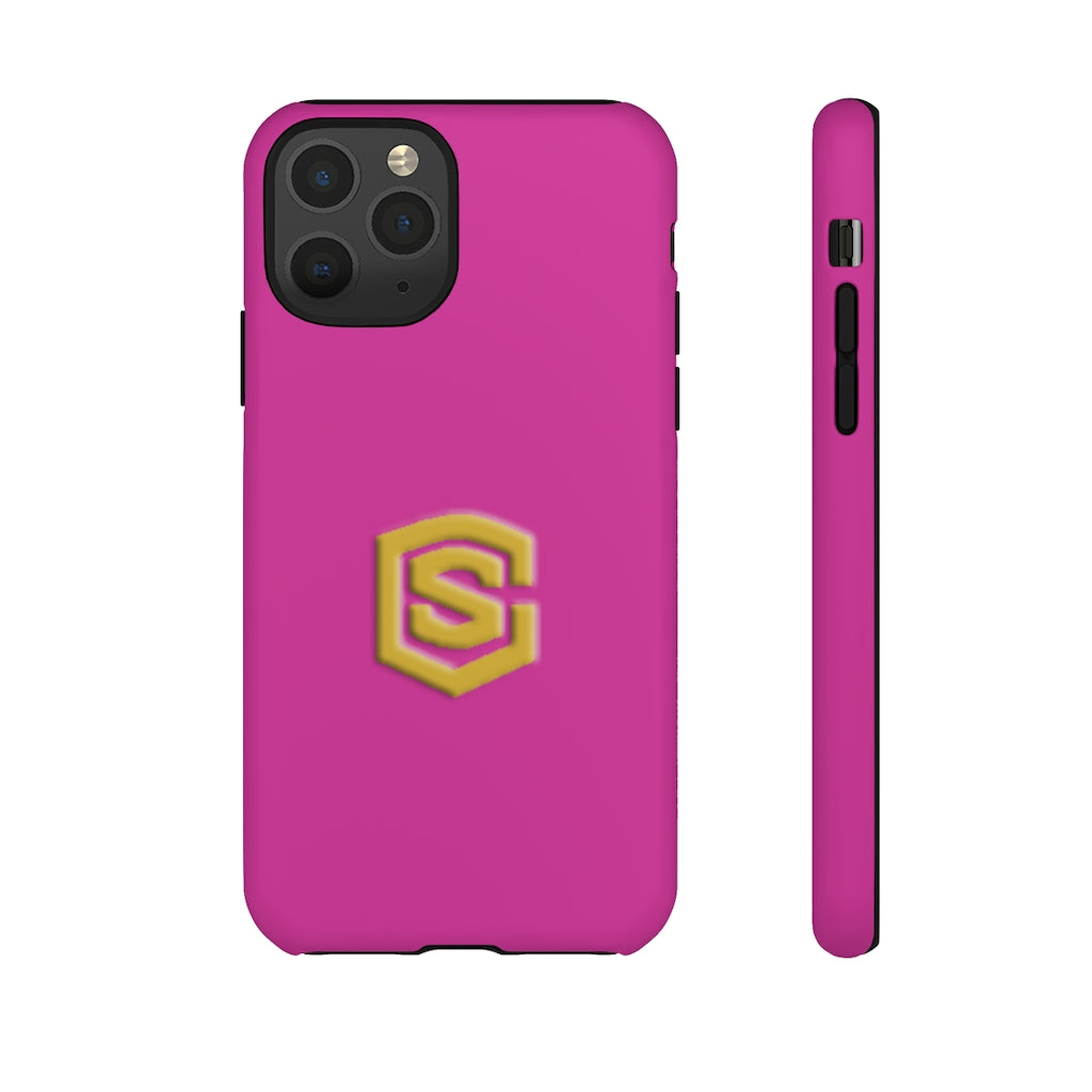 Pink Tough Cases Gold Logo