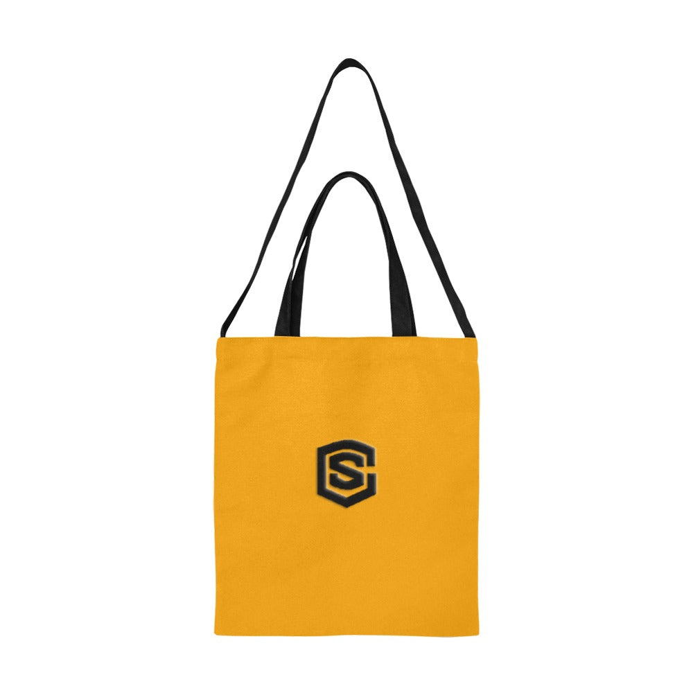 Orange All Over Print Canvas Tote Bag With Black Logo All Over Print Canvas Tote Bag(Model1698)(Medium)