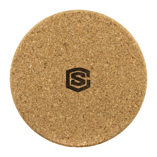 Round Cork Coaster WITH BLACK LOGO