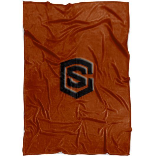 Brown Fleece Blanket Black Logo