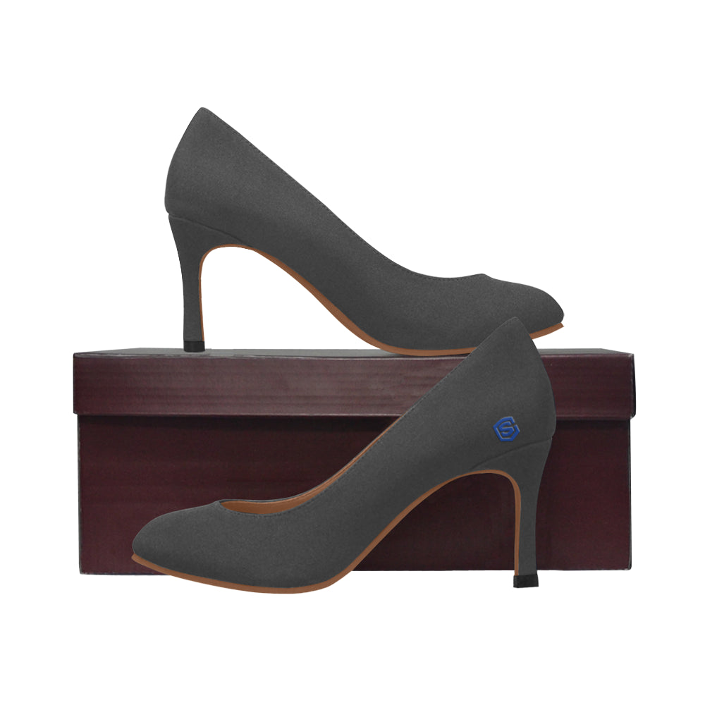 MAROON Women's High Heels blue logo Women's High Heels (Model 048)