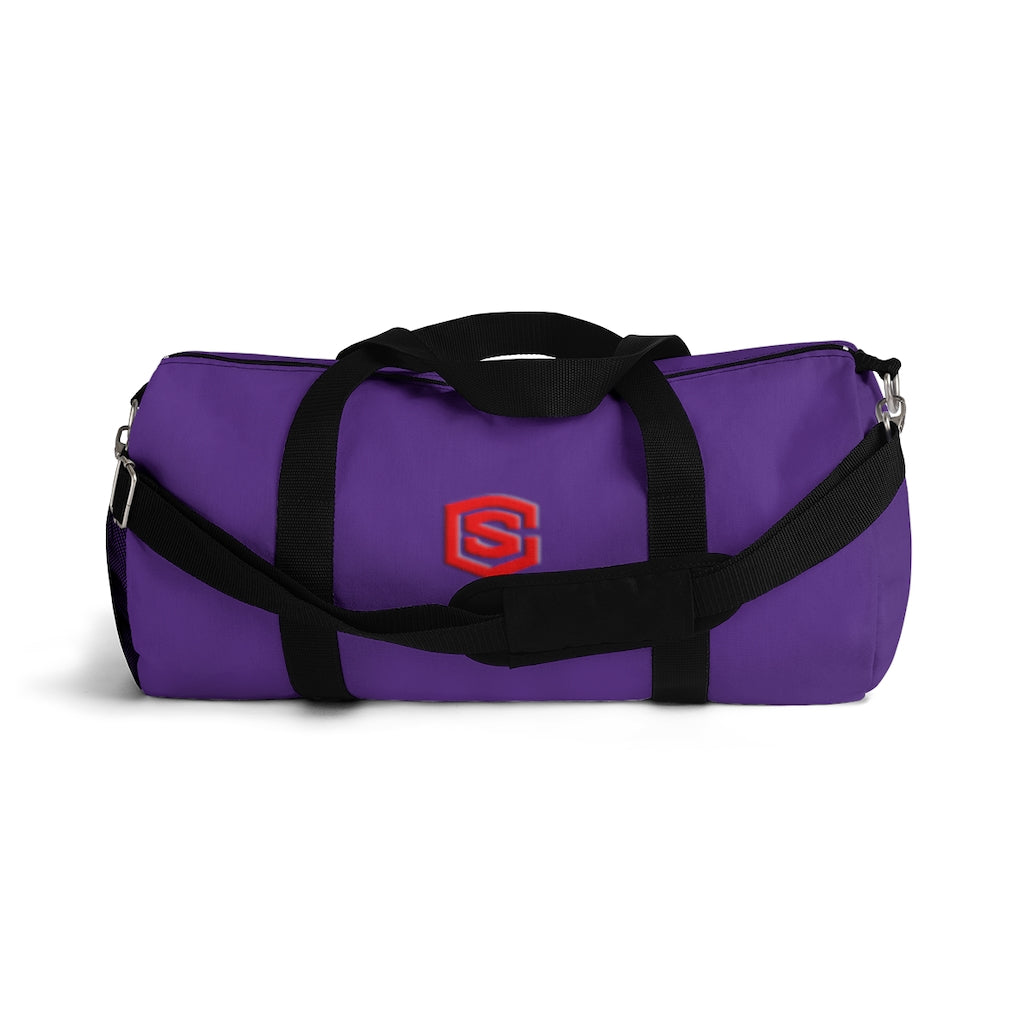 Purple Duffel Bag Red Logo