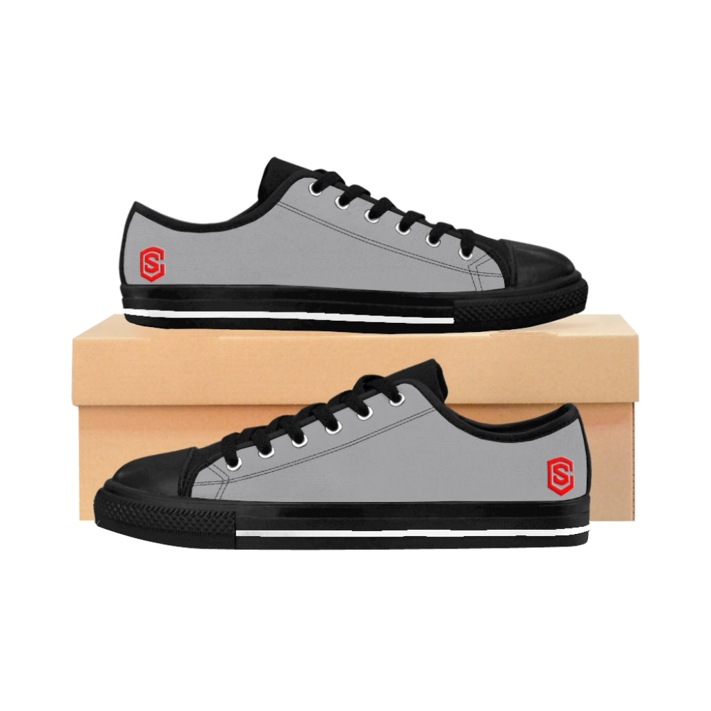 grey Women's Sneakers Red logo