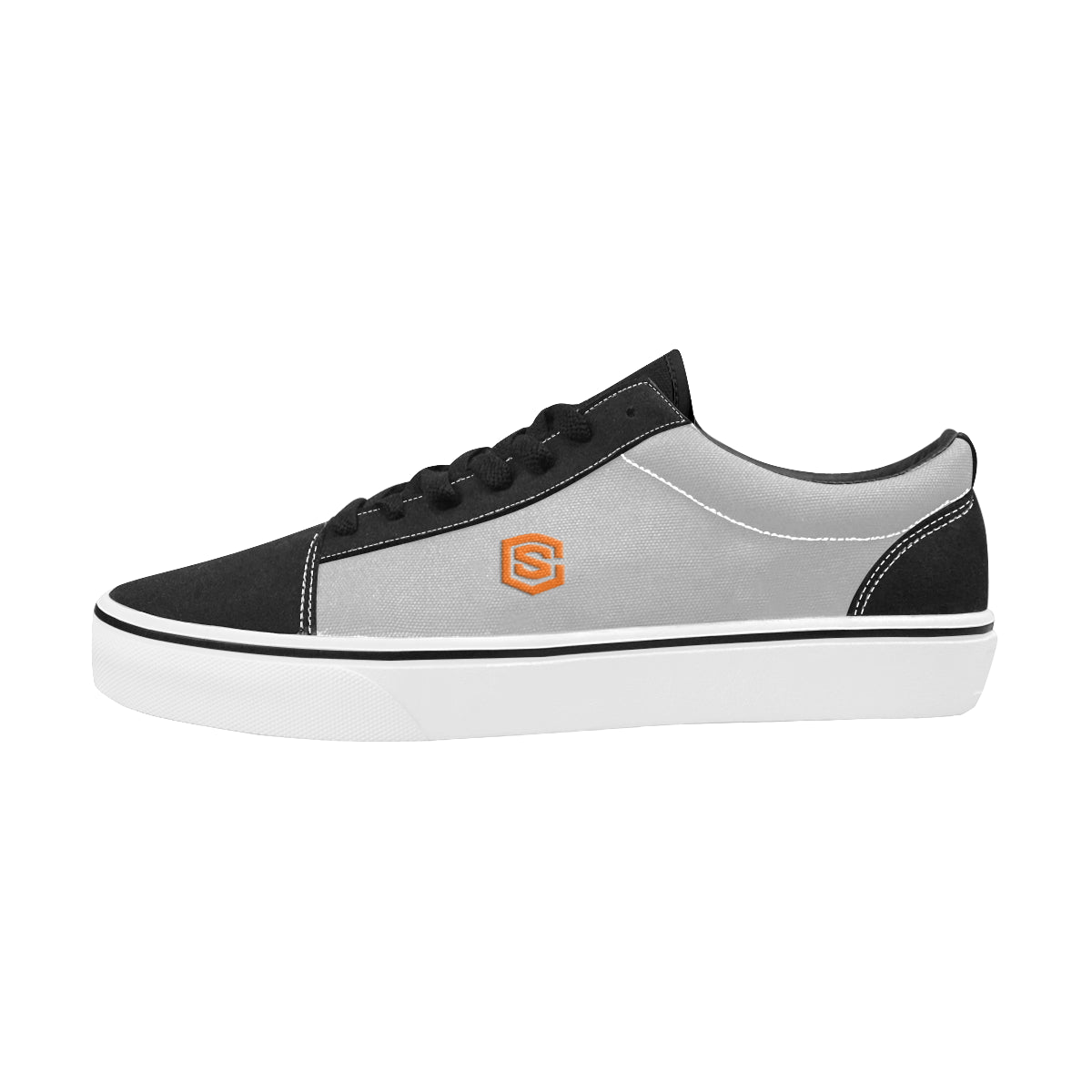 orange logo Men's Low Top Skateboarding Shoes (Model E001-2)