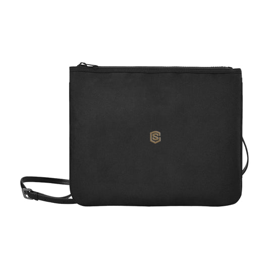 BLACK SLIM CLUTCH BAG brown logo Slim Clutch Bag (Model 1668)