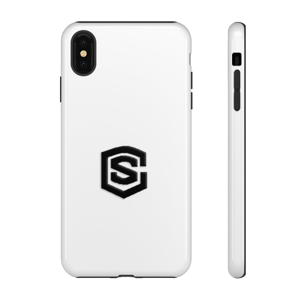 White Tough Cases Black Logo