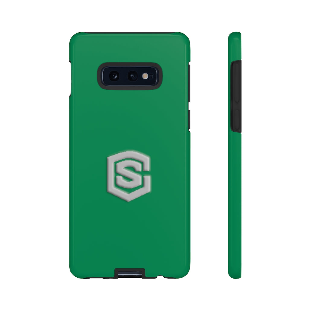 Green Tough Cases Silver Logo