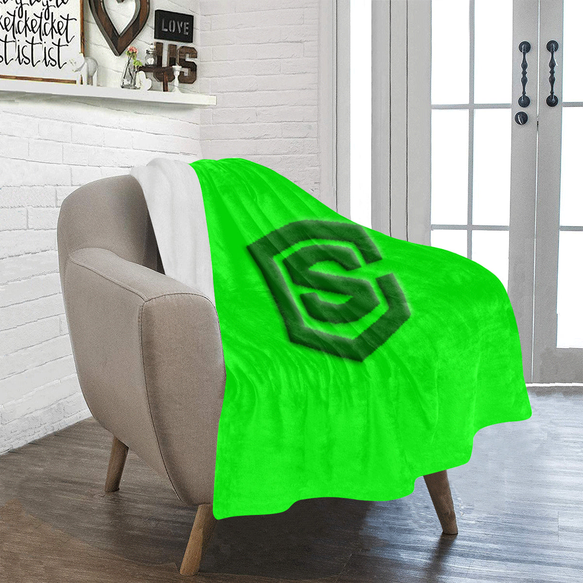 Green Ultra-Soft Micro Fleece Blanket with Green Logo Ultra-Soft Micro Fleece Blanket 30"x40"