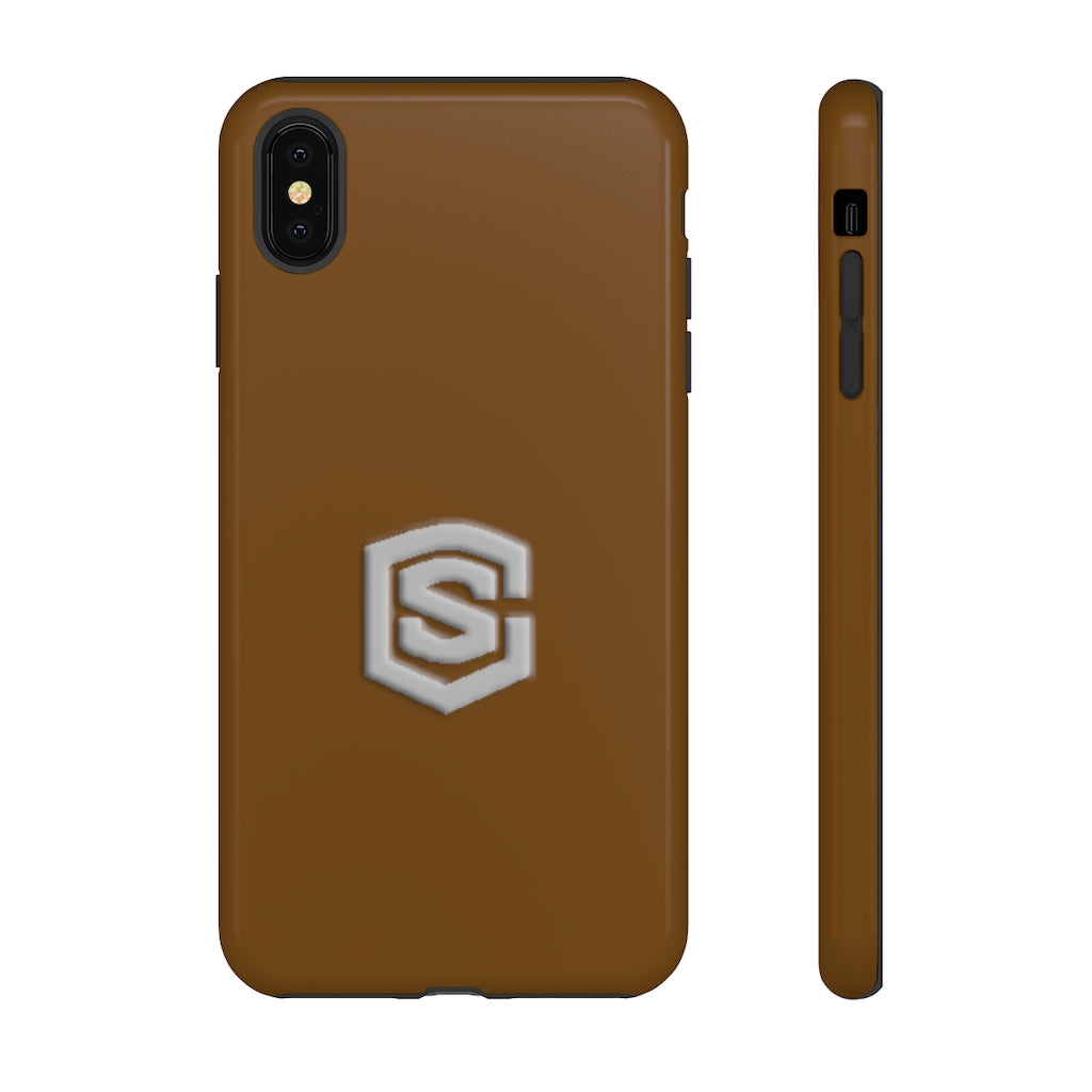 Brown Tough Cases Silver Logo