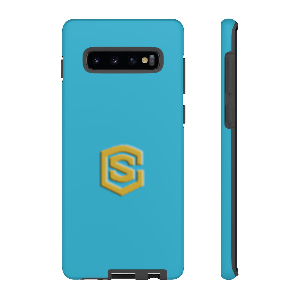 Blue Tough Cases Gold Logo