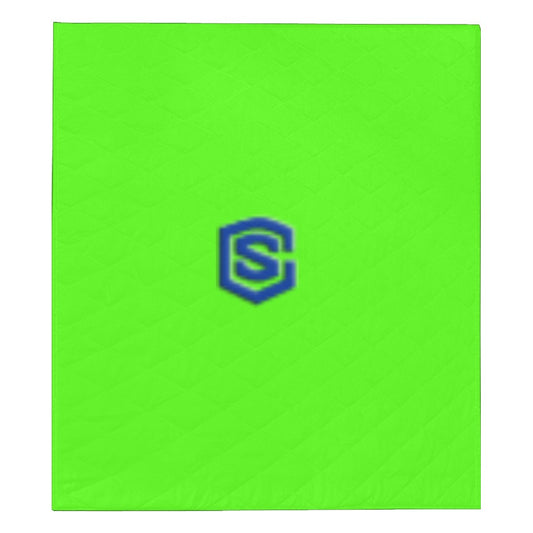 YELLOW CUSTOM QUILT BLUE  LOGO Custom Quilt  70" x 80"