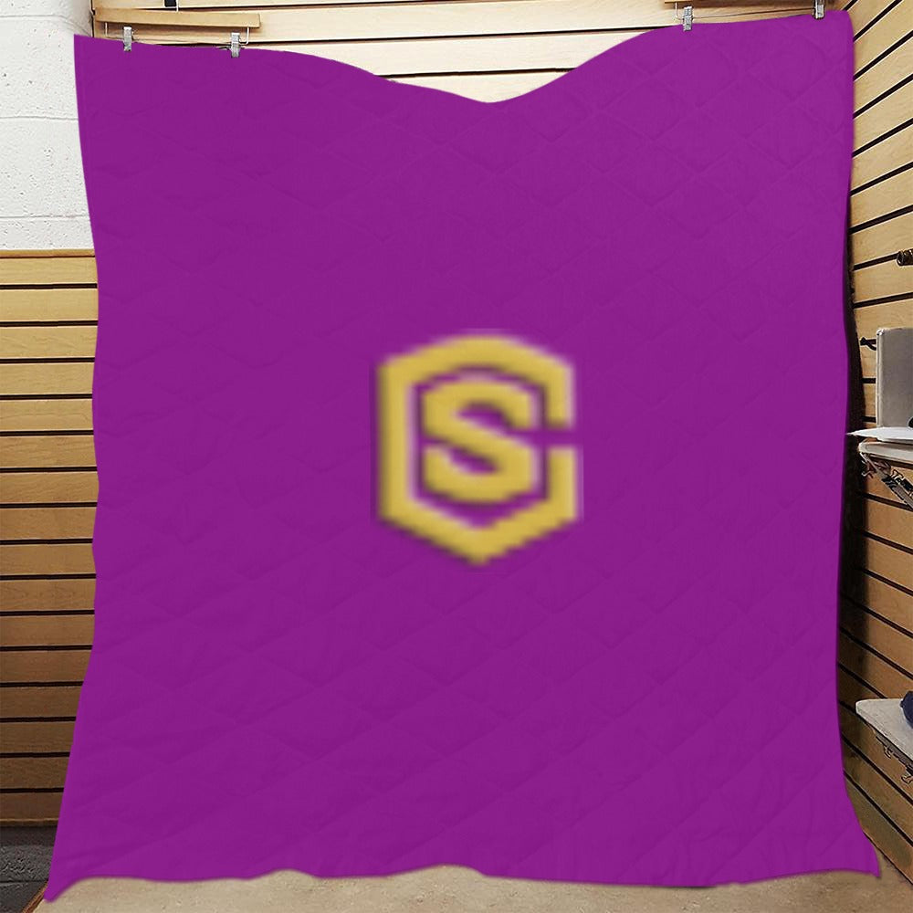Purple Quilt with Gold Logo Custom Quilt  70" x 80"