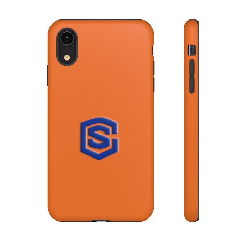 Orange Tough Cases Blue Logo