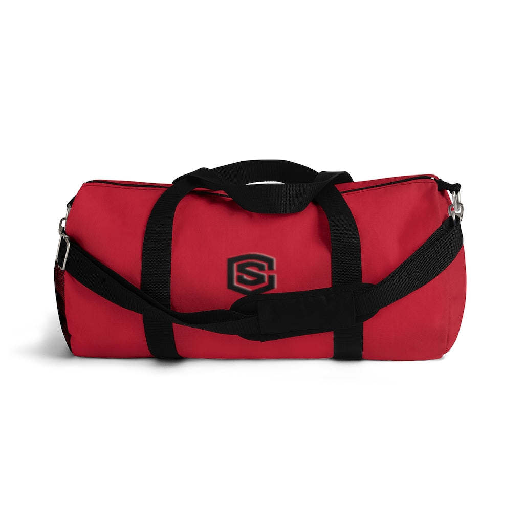 Red Duffel Bag Black Logo