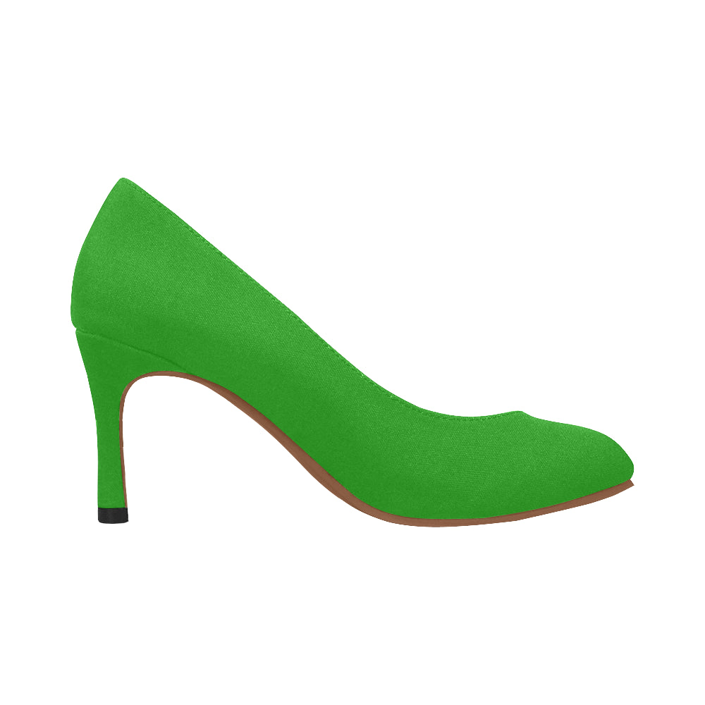 GREEN Women's High Heels white logo Women's High Heels (Model 048)