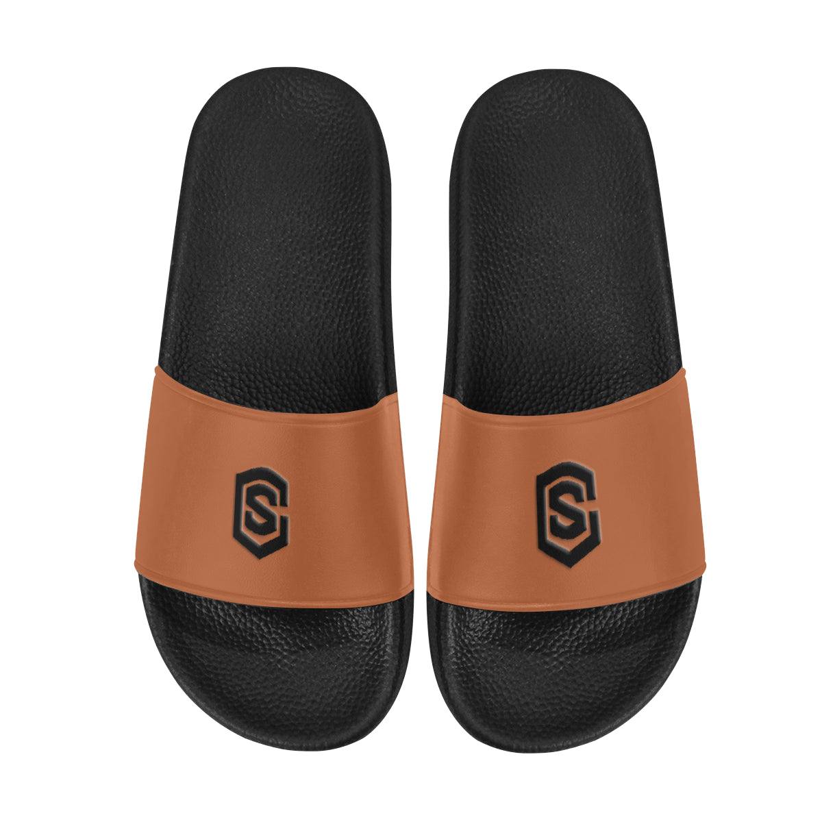 black logo Men's Slide Sandals (Model 057)