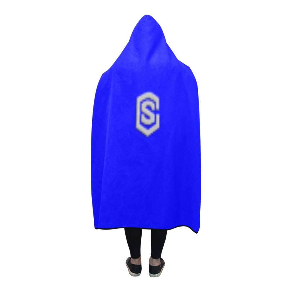 Blue Hooded Blanket 80"x56" with Silver Logo Hooded Blanket 80"x56"