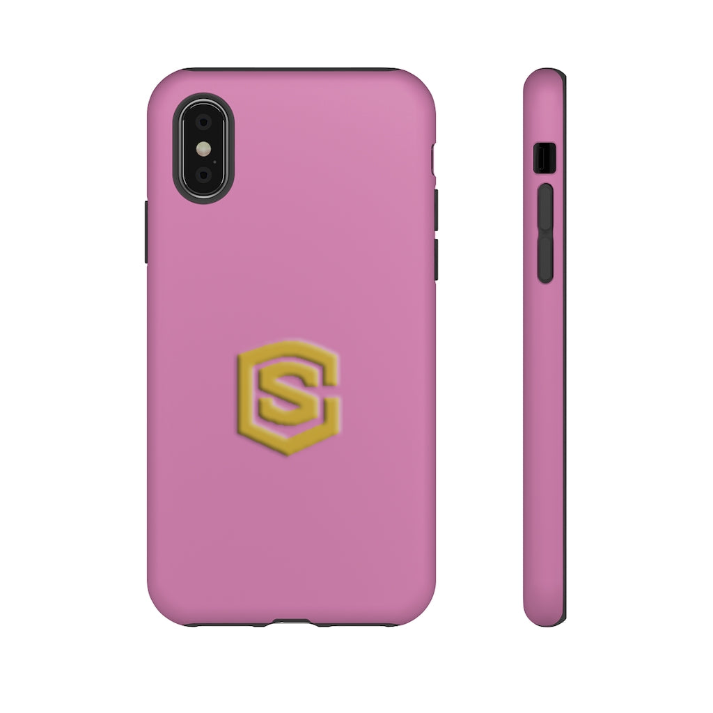 Pink Tough Cases Gold Logo