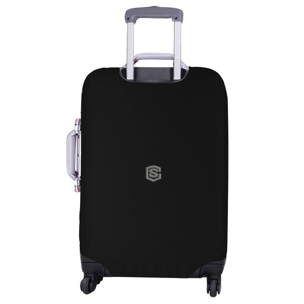 BLACK LUGGAGE COVER WITH GRAY LOGO Luggage Cover (Large Size) (26"-28")