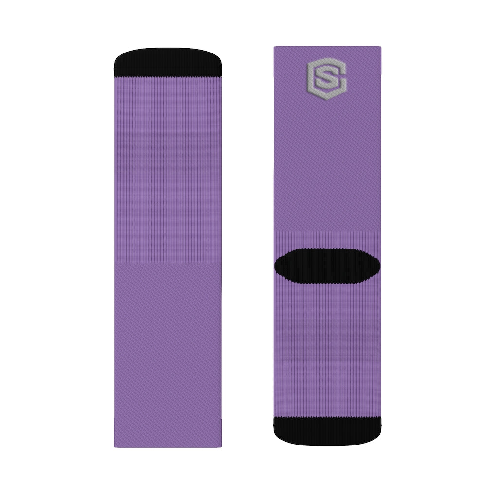 Light Purple Sublimation Socks Silver Logo