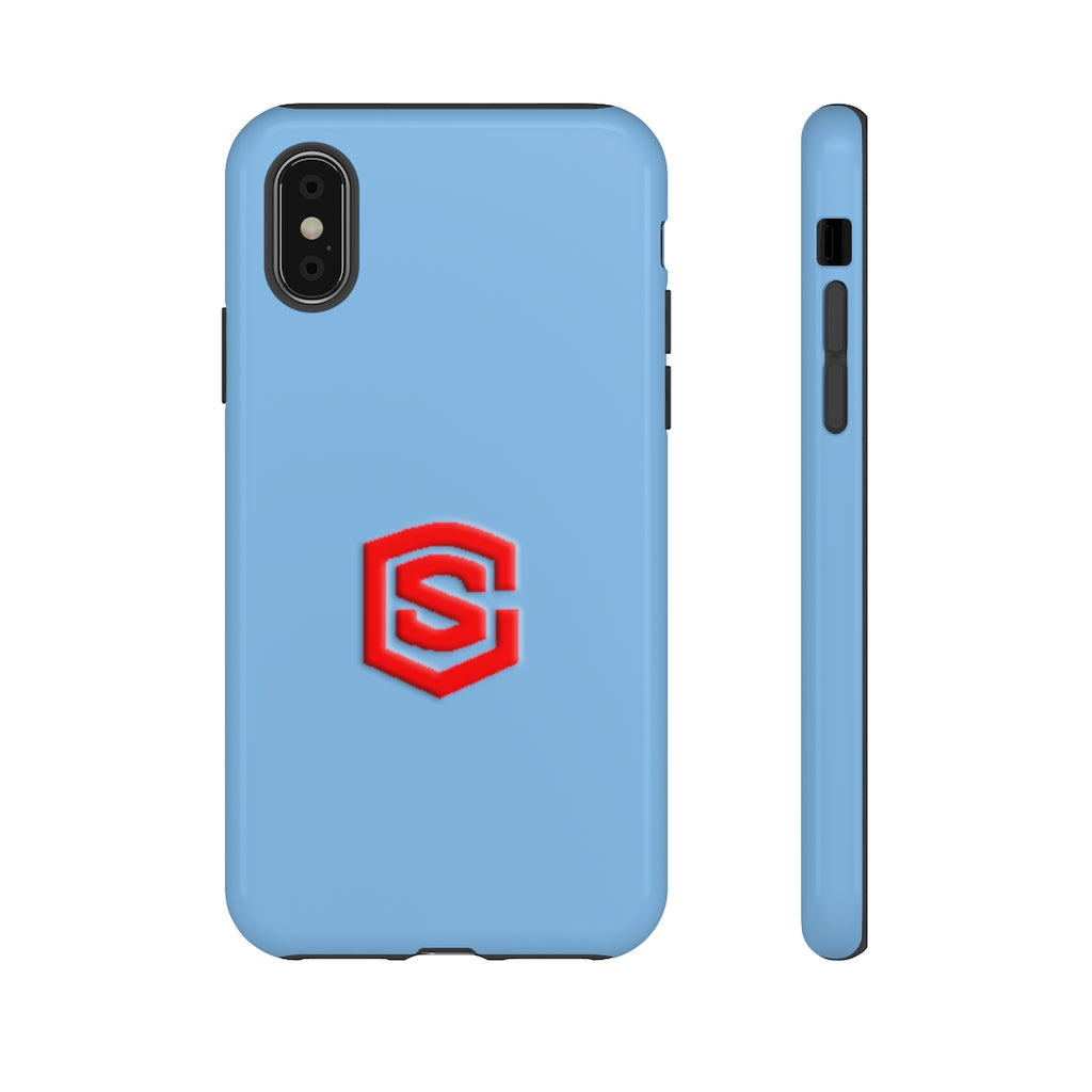 Blue Tough Cases Red Logo