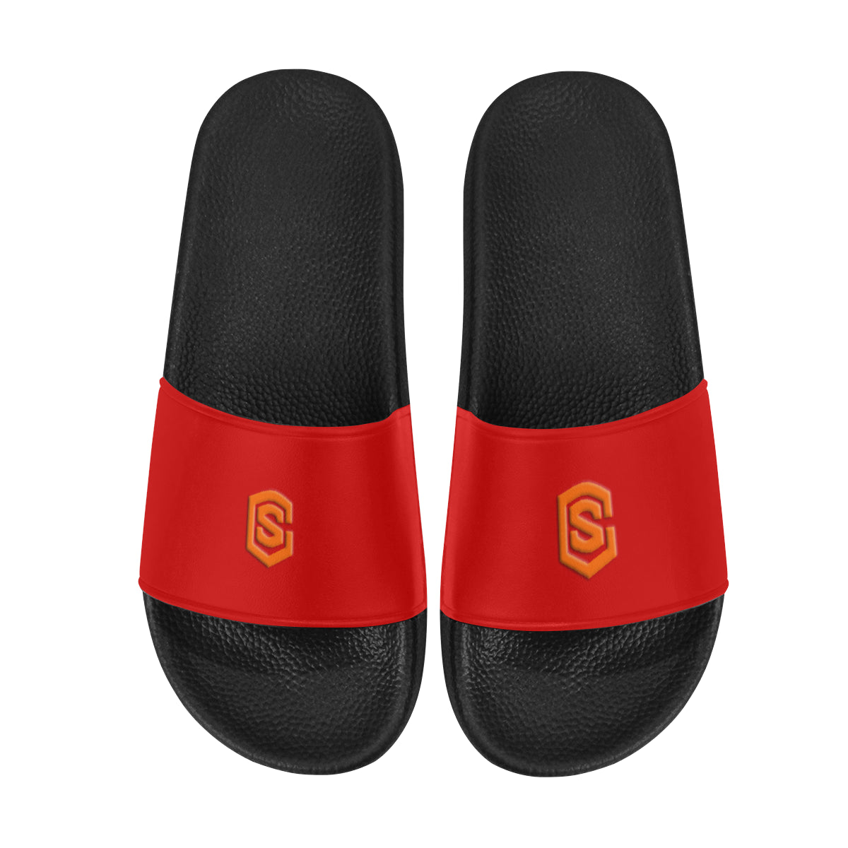 orange logo Men's Slide Sandals (Model 057)