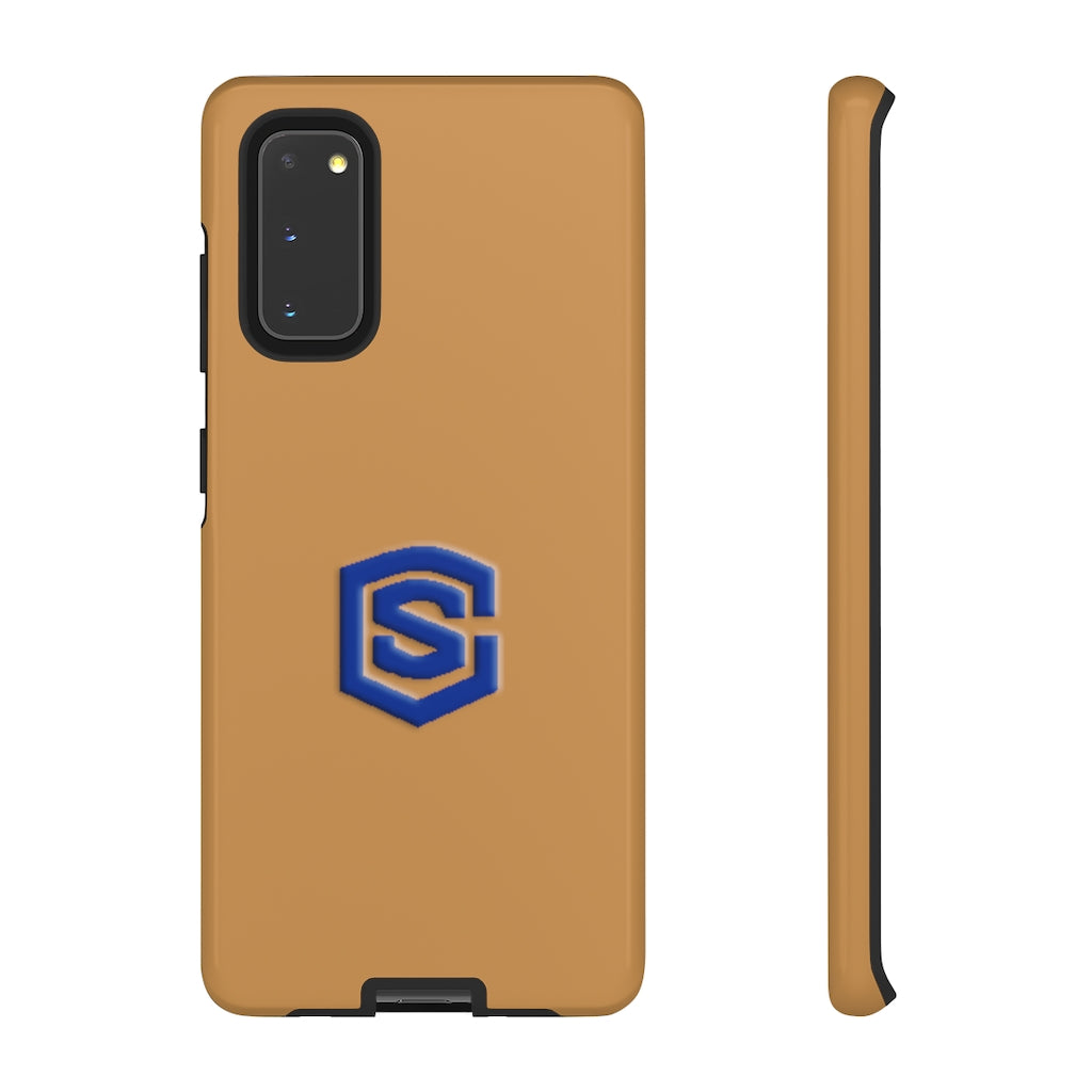 Brown Tough Cases Blue Logo